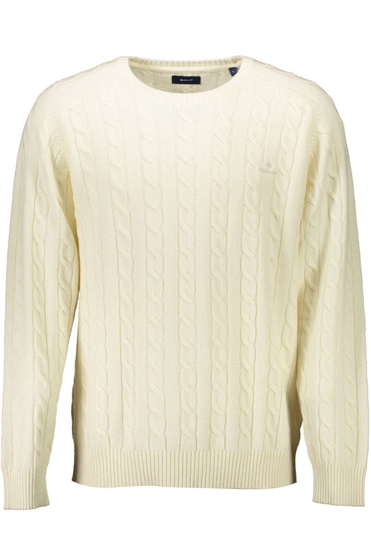 White Wool Men Sweater