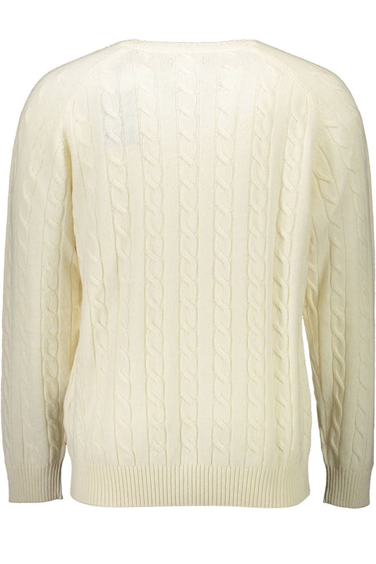 White Wool Men Sweater