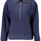 Blue Cotton Women Sweater
