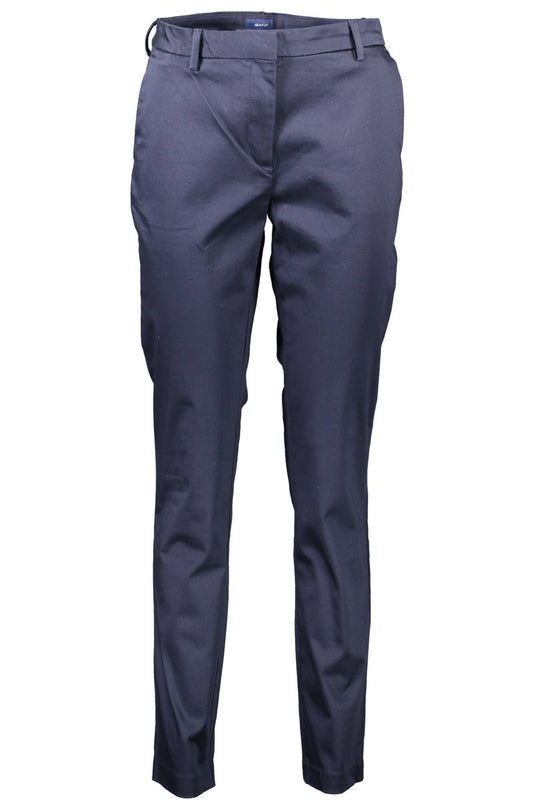 Blue Cotton Women Pant