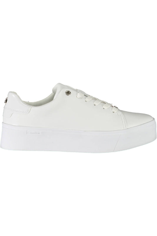 White Polyester Women Sneaker