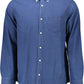 Blue Cotton Men Shirt