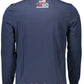 Blue Cotton Men Polo Shirt