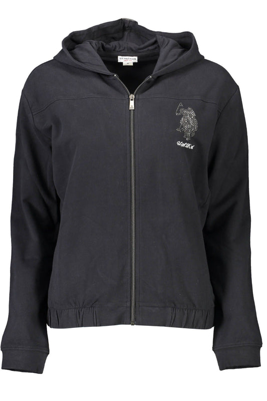 Black Cotton Women Hoodie