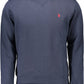 Blue Cotton Men Sweater