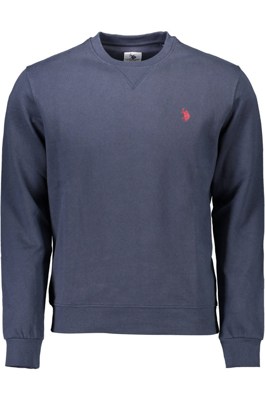 Blue Cotton Men Sweater