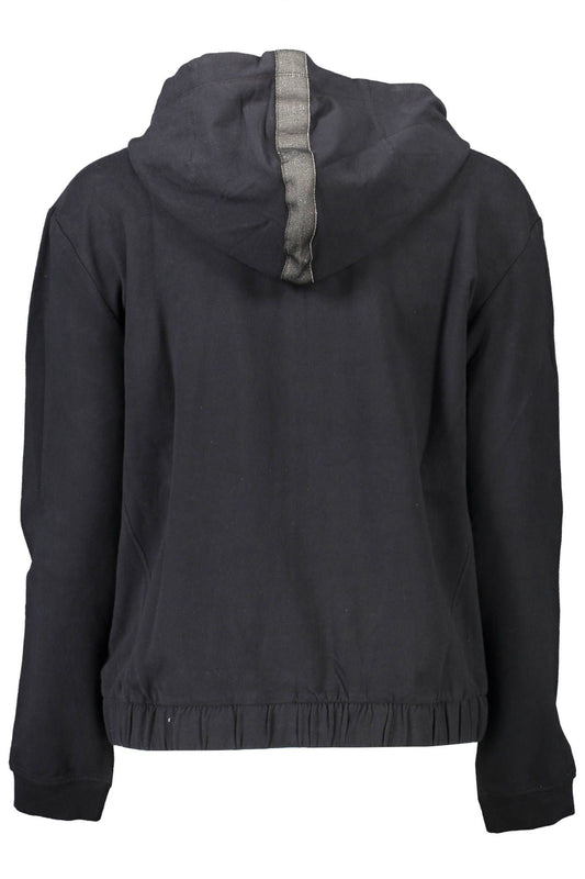Black Cotton Women Hoodie