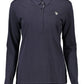 Blue Cotton Women Polo Shirt