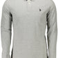 Gray Cotton Men Polo Shirt
