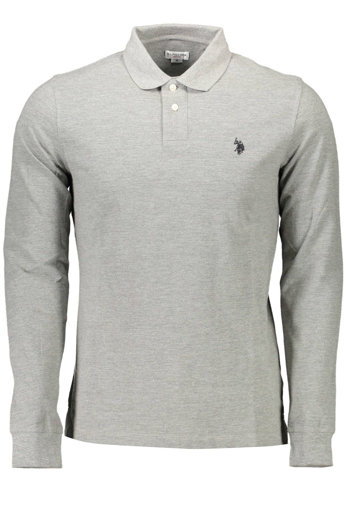 Gray Cotton Men Polo Shirt