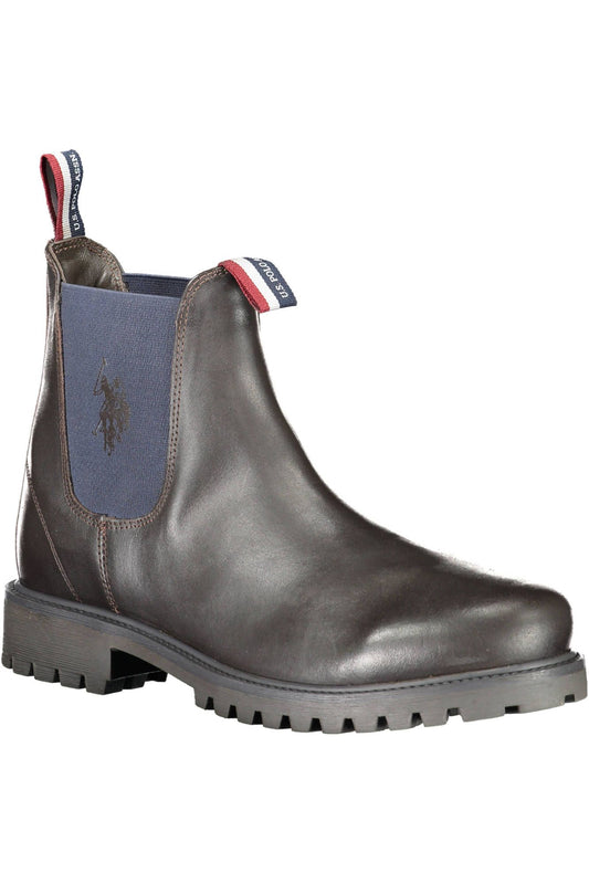 Brown Polyester Men Boot
