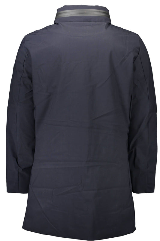 Blue Polyester Men Jacket