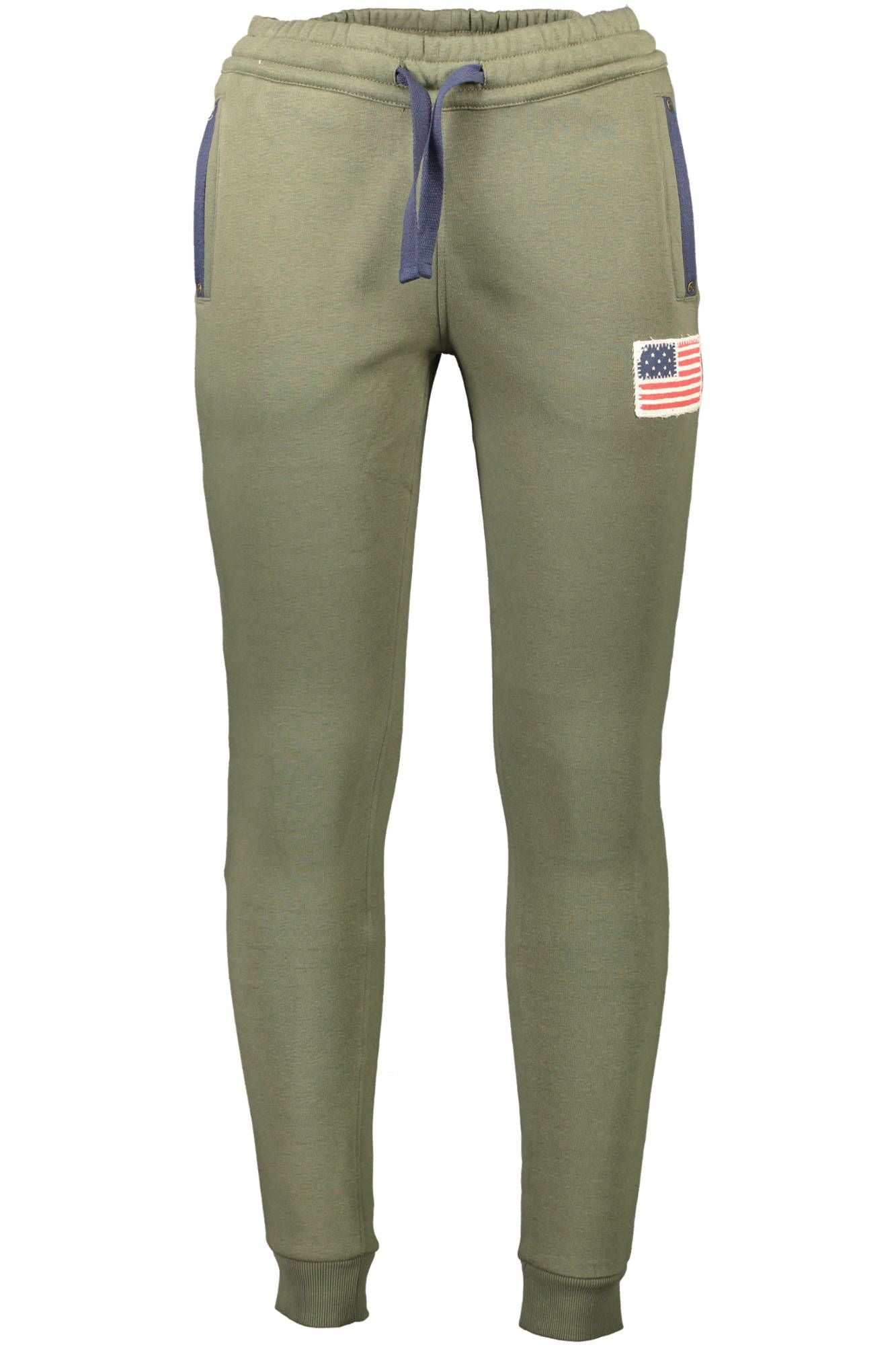 Green Cotton Men Trouser