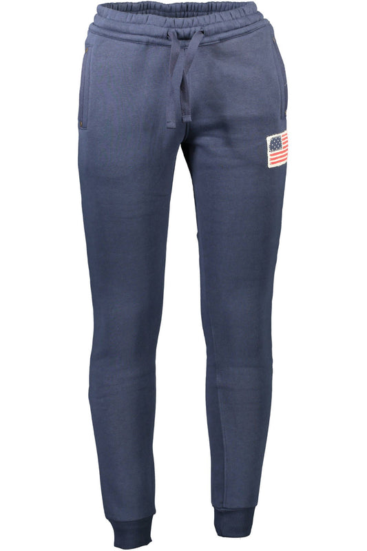 Blue Cotton Men Trouser