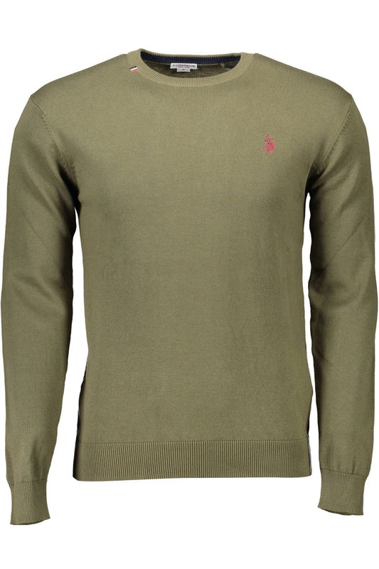 Green Cotton Men Sweater