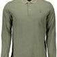 Green Cotton Men Polo Shirt