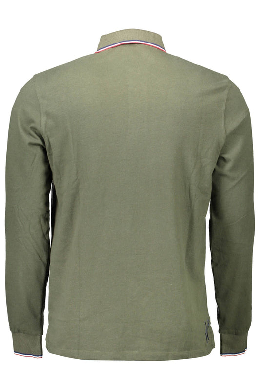 Green Cotton Men Polo Shirt