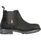 Black Polyester Men Ankle Boot