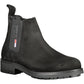 Black Polyester Men Ankle Boot