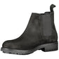Black Polyester Men Ankle Boot