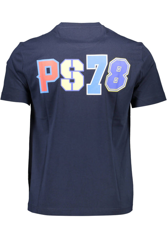 Blue Cotton Men T-Shirt