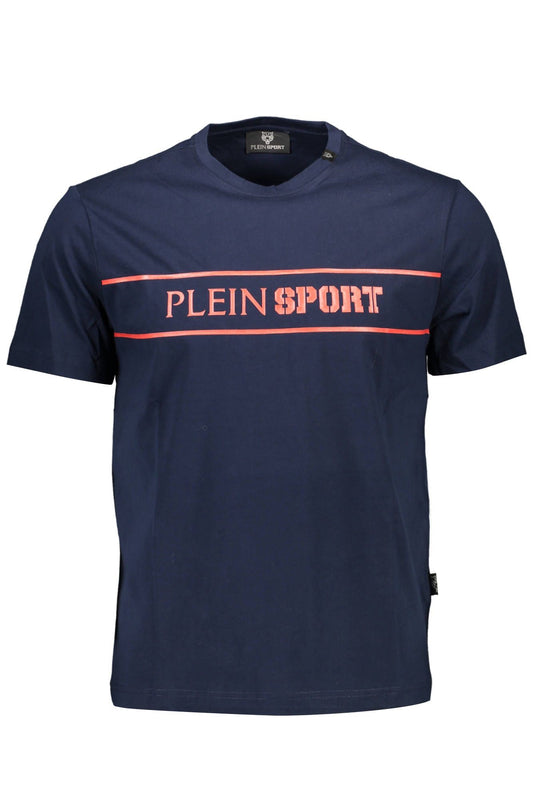 Blue Cotton Men T-Shirt