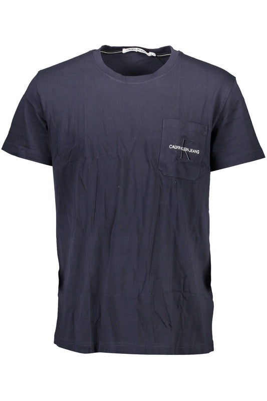 Blue Cotton Men T-Shirt