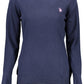 Blue Cotton Women Sweater