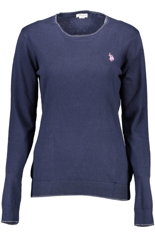 Blue Cotton Women Sweater