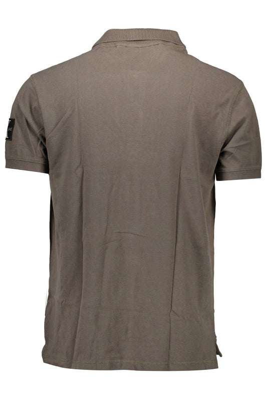 Green Cotton Men Polo Shirt