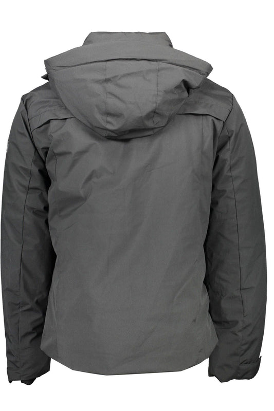 Black Polyester Men Jacket