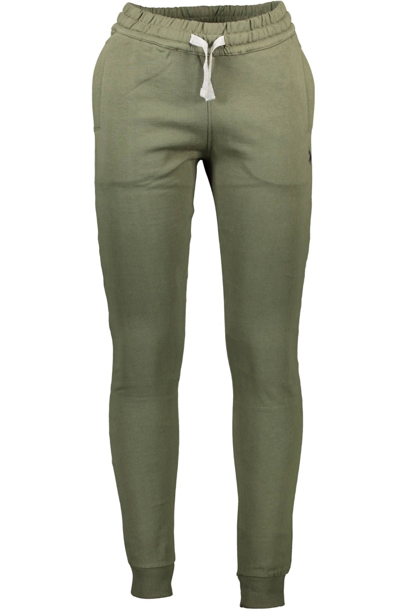 Green Cotton Men Sports Trouser