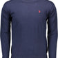 Blue Cotton Men Sweater