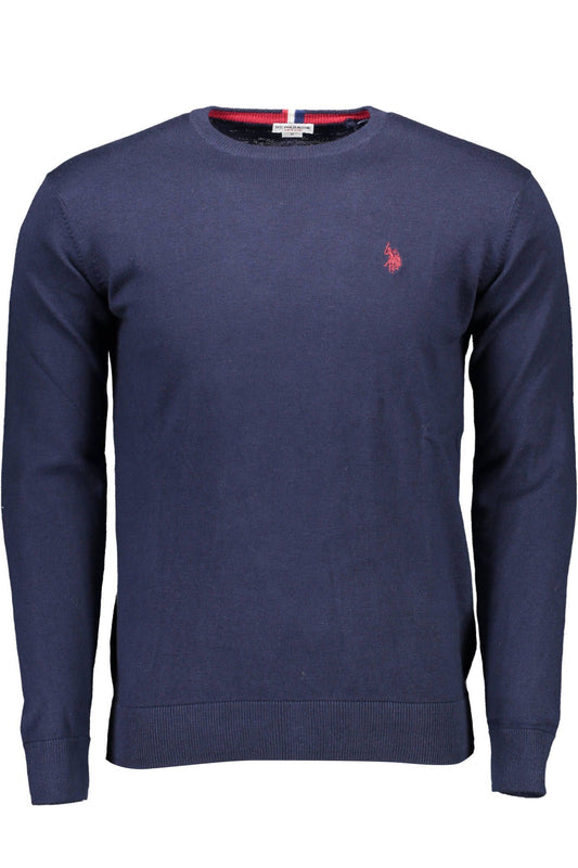 Blue Cotton Men Sweater