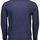 Blue Cotton Men Sweater
