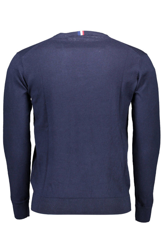 Blue Cotton Men Sweater