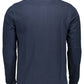Blue Cotton Men Polo Shirt