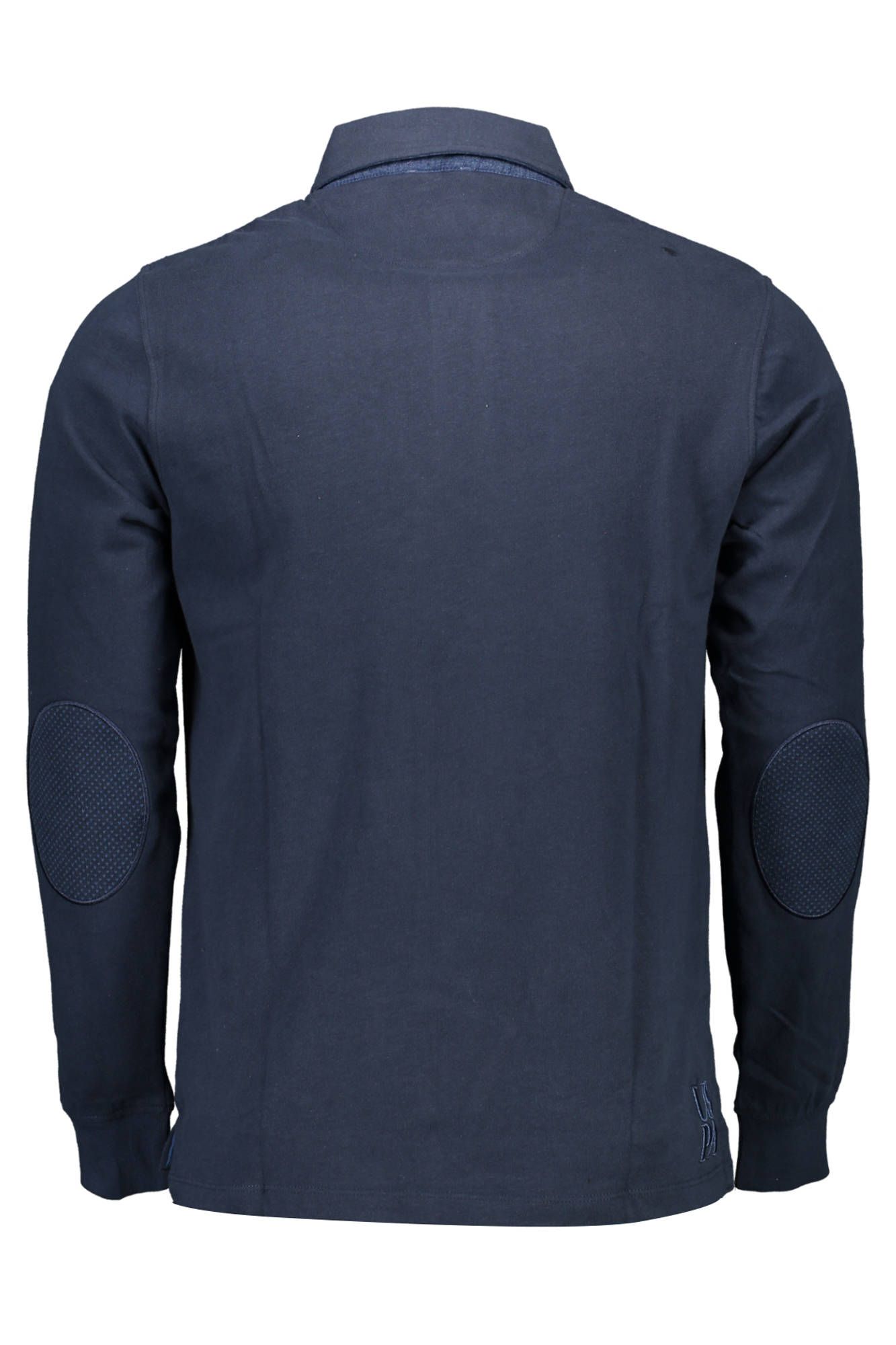 Blue Cotton Men Polo Shirt
