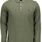 Green Cotton Men Polo Shirt