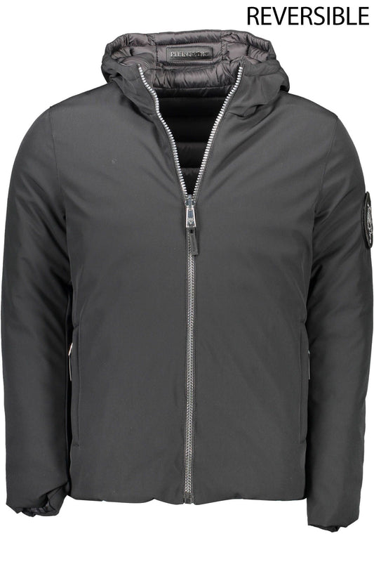 Black Polyester Men Jacket
