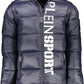 Blue Polyester Men Jacket