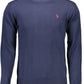 Blue Cotton Men Sweater