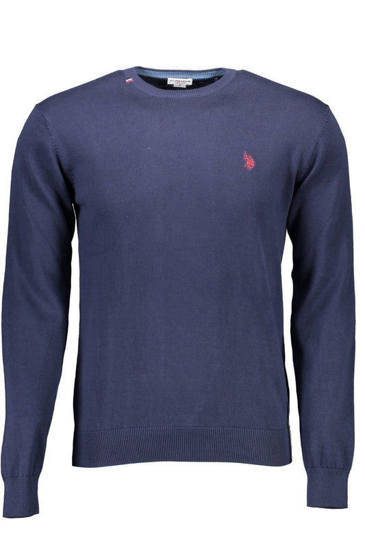 Blue Cotton Men Sweater