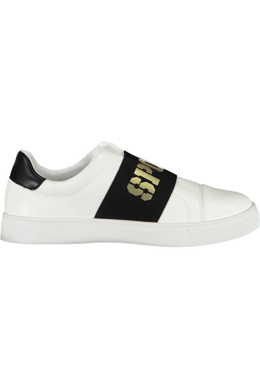 White Polyester Women Sneaker