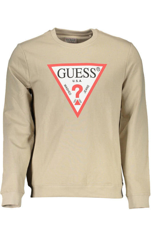 Beige Cotton Men Sweater