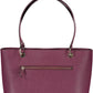 Purple Polyurethane Women Handbag