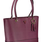 Purple Polyurethane Women Handbag