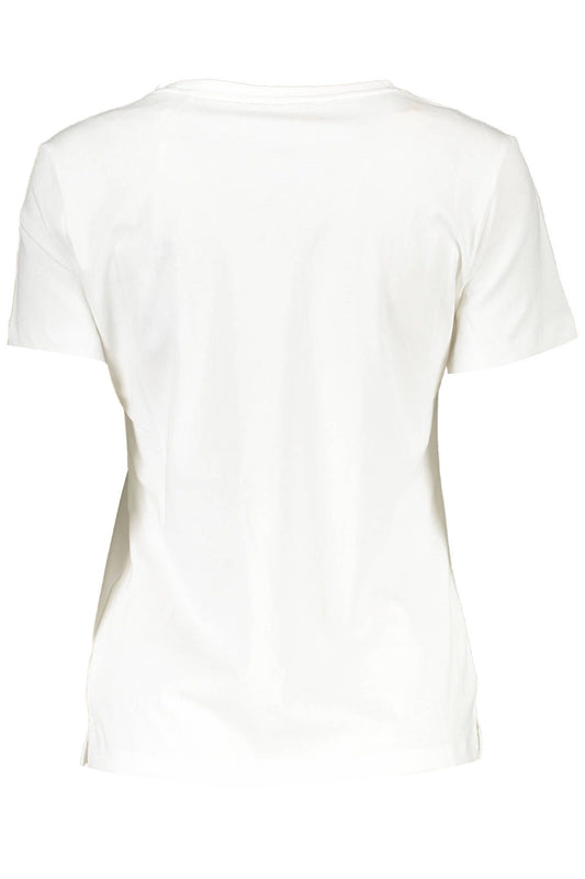White Cotton Women T-Shirt