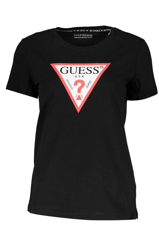 Black Cotton Women T-Shirt