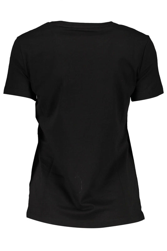 Black Cotton Women T-Shirt
